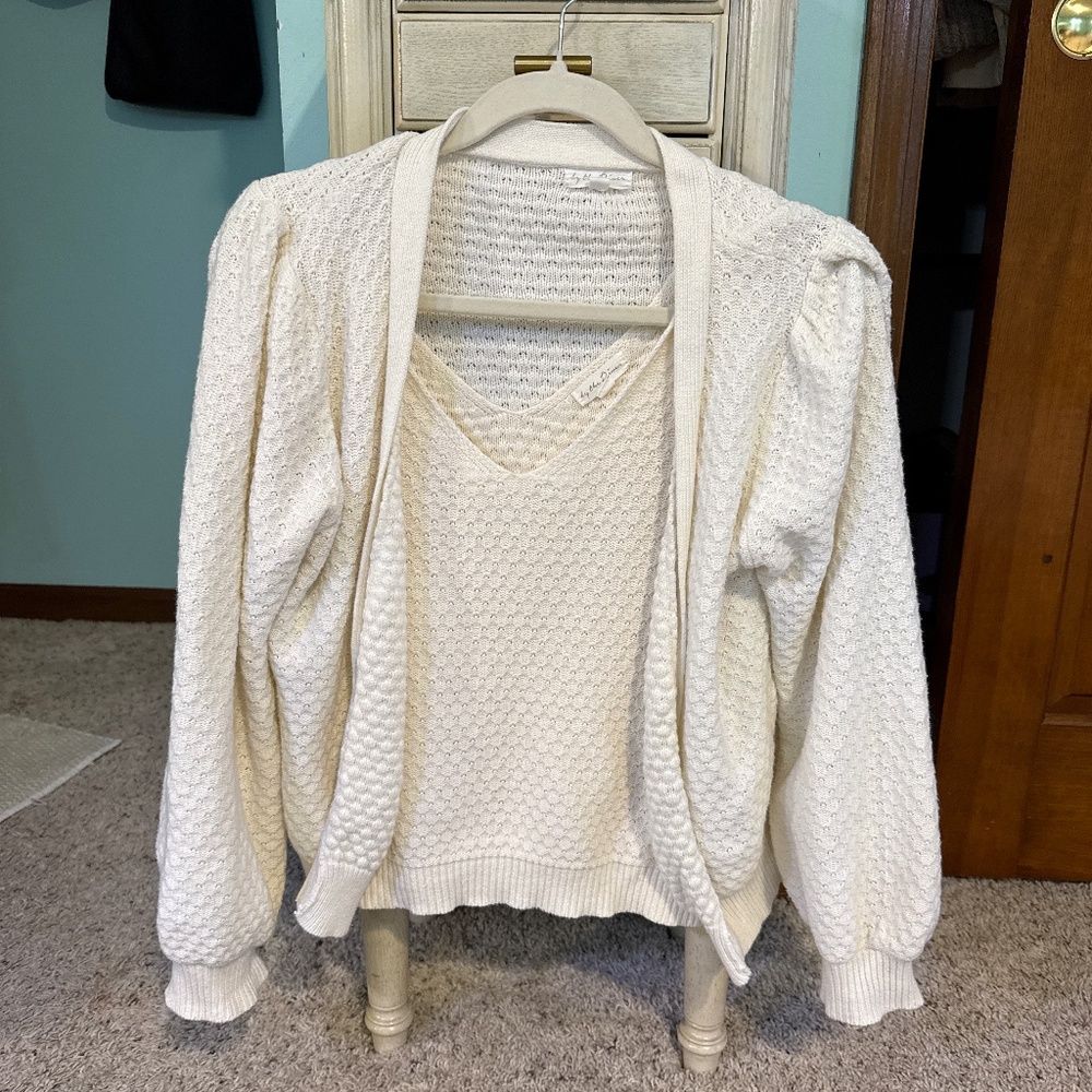 Sweater tank and cardigan set